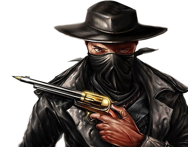 picture of a bandit holding a gun